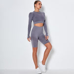 shopsharpe.com Activewear shirt shorts gray / L Seamless High Waist Cycling Short and Top Set