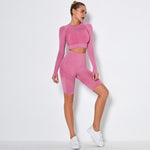 shopsharpe.com Activewear shirt shorts pink / L Seamless High Waist Cycling Short and Top Set