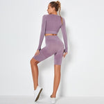 shopsharpe.com Activewear shirt shorts purple / S Seamless High Waist Cycling Short and Top Set