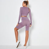 shopsharpe.com Activewear shirt shorts purple / S Seamless High Waist Cycling Short and Top Set