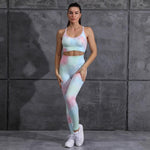 shopsharpe.com As shown color 01 / S Ocean Tie-Dye Seamless Fitness Leggings & Workout Top