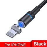 shopsharpe.com Black For iPhone / 2m ProCharge 360 Degree Rotating Magnetic Fast Charging Phone Cable
