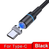 shopsharpe.com Black For Type C / 2m ProCharge 360 Degree Rotating Magnetic Fast Charging Phone Cable