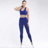 shopsharpe.com Blue / L SVOKOR Seamless Women set Workout Fitness Clothes For Women High Waist Push Up Leggings Bra Gym Pants Elasticity Running