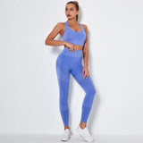 shopsharpe.com bra legging blue / S Seamless High Waist Compression Leggings and Top Set