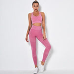 shopsharpe.com bra legging pink / S Seamless High Waist Compression Leggings and Top Set