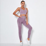 shopsharpe.com bra legging purple / M Seamless High Waist Compression Leggings and Top Set