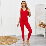 shopsharpe.com Elastic Sport Suits Yoga Rompers Pants Gym Workout Fitness Bodycon Bodysuits Yoga Set Female Seamless Backless Jumpsuits
