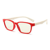 shopsharpe.com Glasses Red White Kids Bendable Silicone Frame Anti-blue Light Glasses