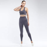 shopsharpe.com Gray / L SVOKOR Seamless Women set Workout Fitness Clothes For Women High Waist Push Up Leggings Bra Gym Pants Elasticity Running