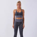 shopsharpe.com Grey Set / M Animal Print Seamless Fitness Legging & Top Set
