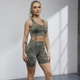 shopsharpe.com Khaki Green / S Mighty Camouflage Seamless 2 Piece Activewear Set