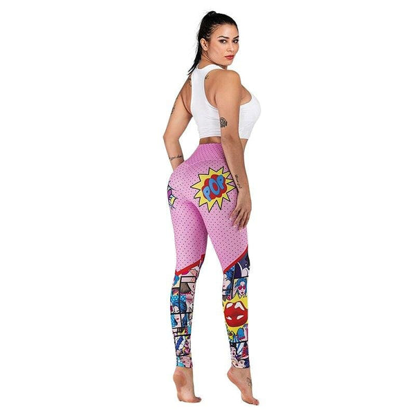 Pop Art Peony Harem Plus Size Leggings