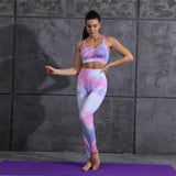 shopsharpe.com Leggings Set As shown color 02 / S Ocean Tie-Dye Seamless Fitness Leggings & Workout Top