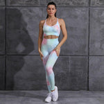 shopsharpe.com Leggings Set Ocean Tie-Dye Seamless Fitness Leggings & Workout Top