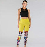 shopsharpe.com Leggings YELLOW / XL Pop Art Print High Waist Leggings
