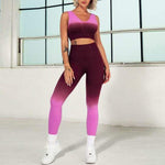 shopsharpe.com red pink / S Waves 2 Piece Tie Dye Gradient Activewear Set