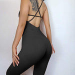 shopsharpe.com Seamless Yoga Jumpsuit Sports Backless Sexy Women Yoga Set Fitness Sportswear For Women Gym Running Workout Athletic Suit Female