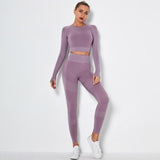 shopsharpe.com shirt pant purple / M Seamless High Waist Compression Leggings and Top Set