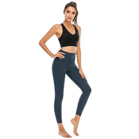 shopsharpe.com yoga set / S Naked-Feel Sexy Yoga Set Fitness Clothing Sports Outfit For Women Withe Yoga Bra Set Workout Clothes Gym Wear Sport Activewear