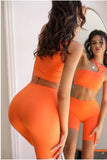 shopsharpe.com Yoga Shorts & Top Set Orange / S Active Plus Push Up Fitness Shorts & Workout Top